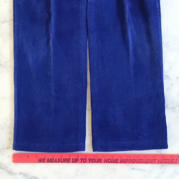 NWOT. High-Waisted Royal Blue Corduroy Straight Leg Pant with 4 Pockets. - Picture 3 of 6